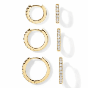 Gold Hoop Earrings Set 14k Gold Plated Huggie Hoop Earrings