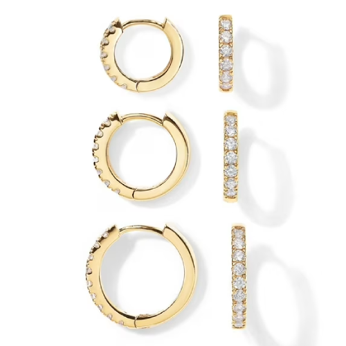 Gold Hoop Earrings Set 14k Gold Plated Huggie Hoop Earrings